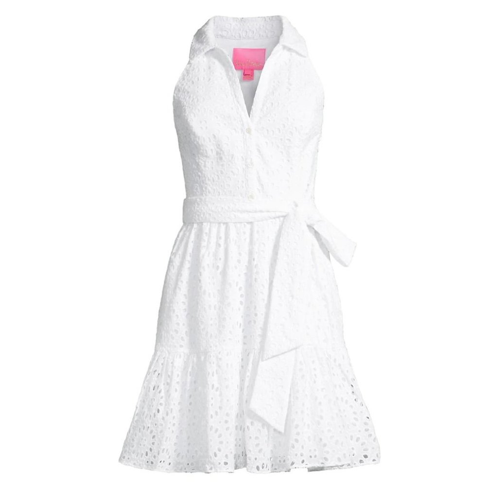 Lilly Pulitzer Trisha Eyelet Resort White Shirtdress